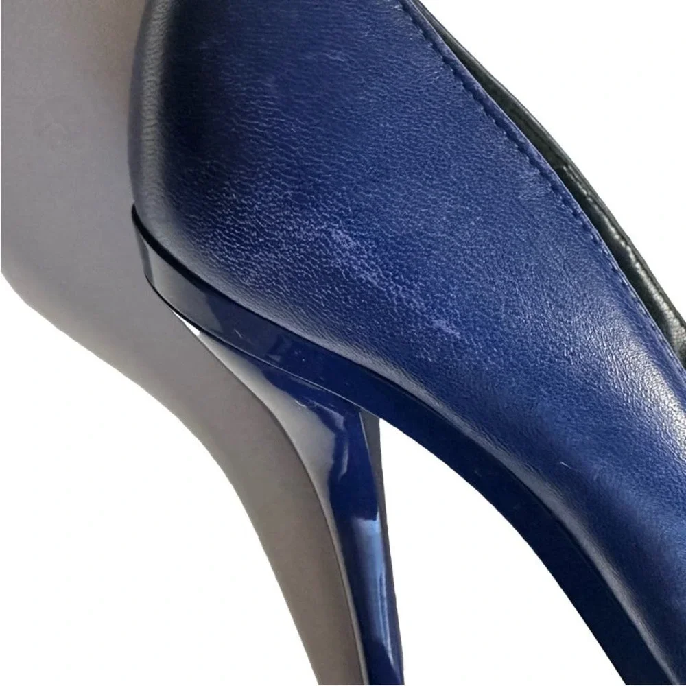 EUC! VERSACE‎ women’s blue leather heels - 36
